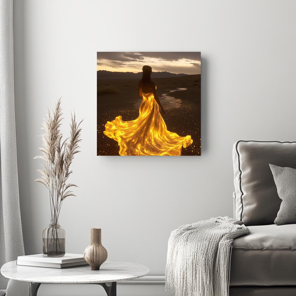 Hawaiian Goddess Island IV Belly Dance Canvas Art 16 in x 16 in