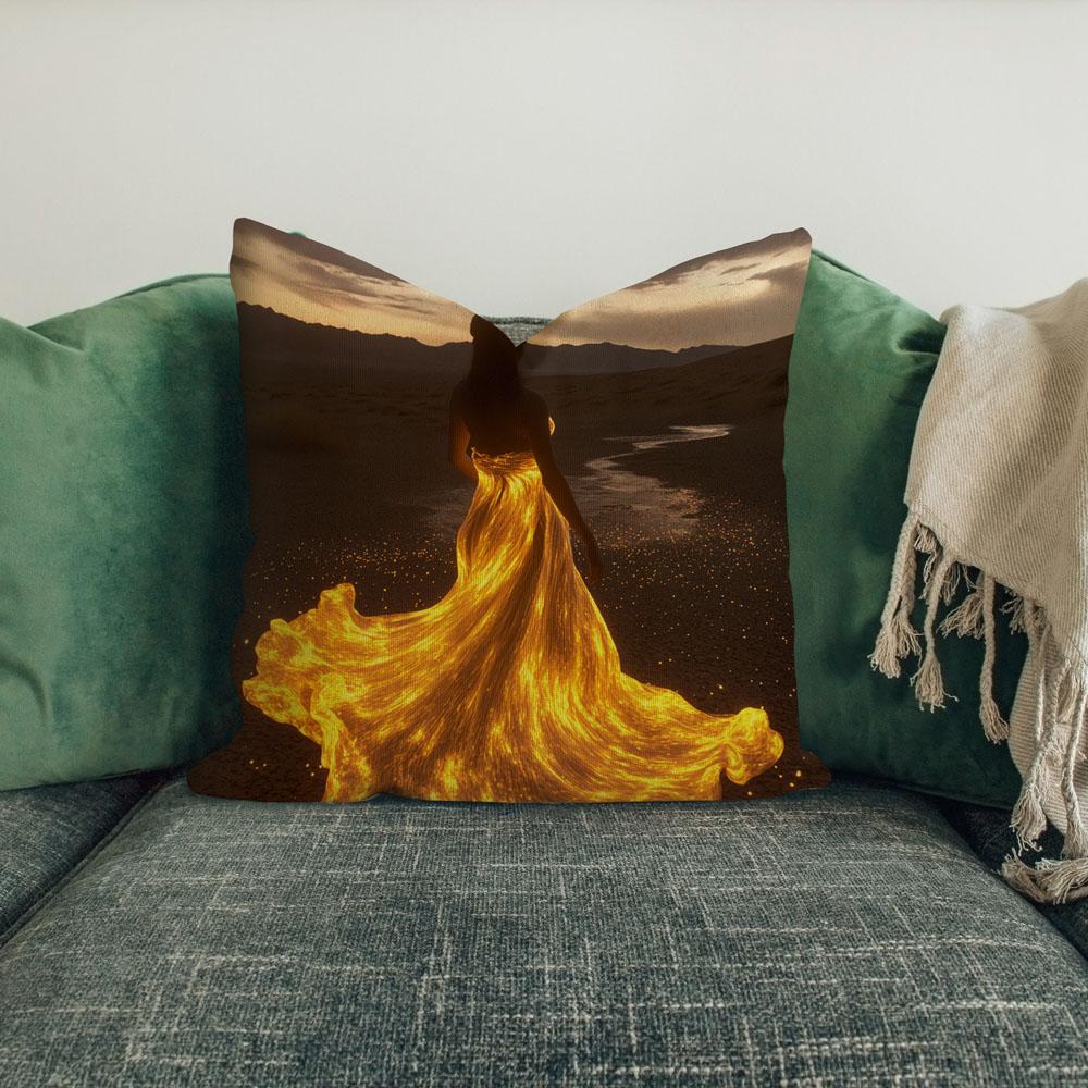 Hawaiian Goddess Island Iv Belly Dance Throw Pillow 18 in x 18 in