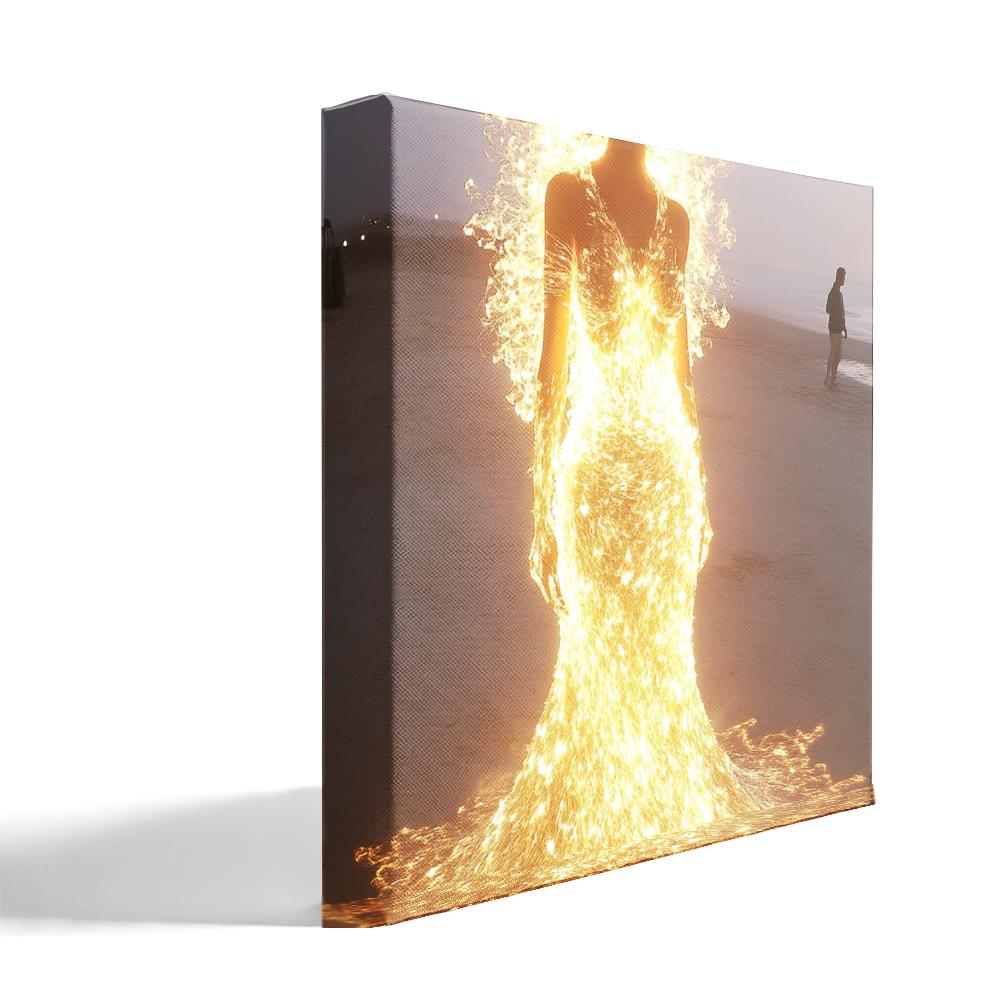 Hawaiian Goddess Island V Belly Dance Canvas Art 16 in x 16 in