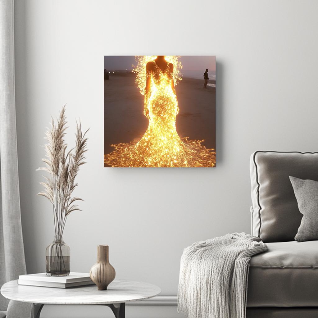 Hawaiian Goddess Island V Belly Dance Canvas Art 16 in x 16 in