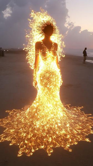 Hawaiian Goddess Island V Watercolor Purple - Belly Dance Art Download