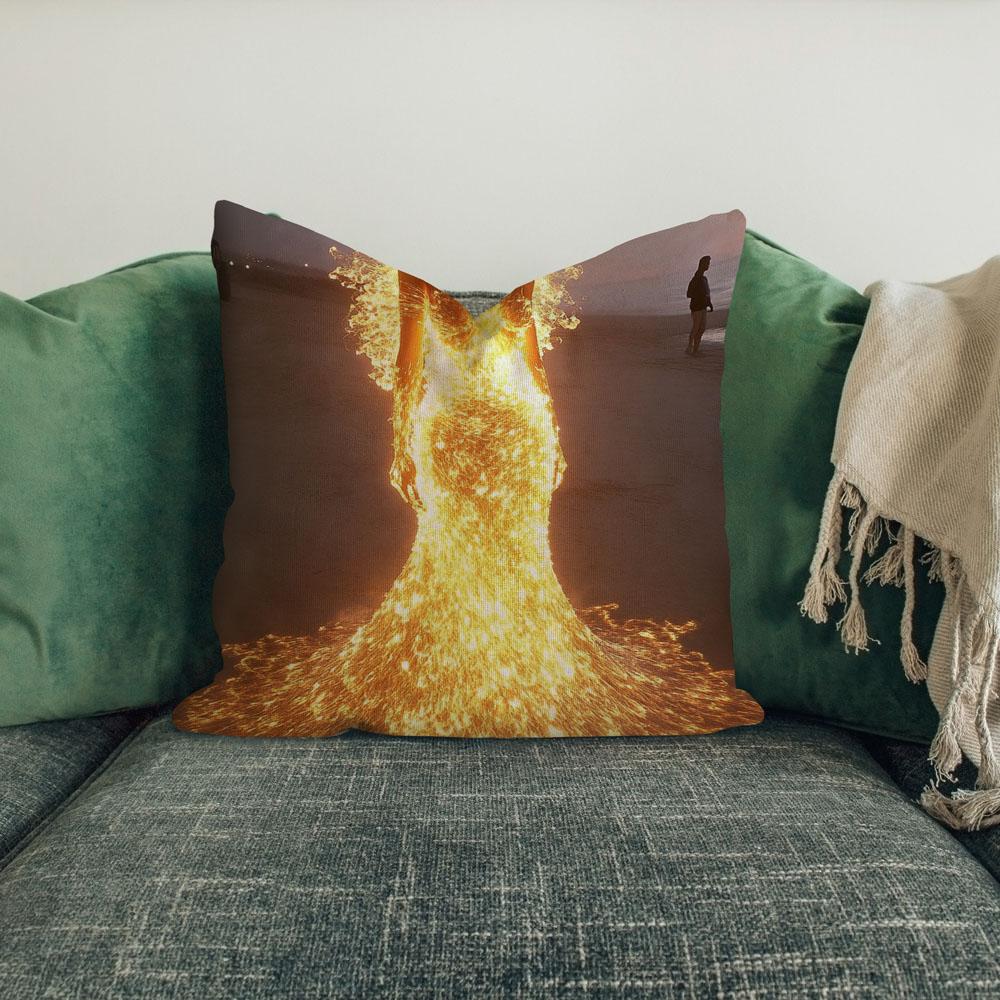 Hawaiian Goddess Island V Belly Dance Throw Pillow 18 in x 18 in