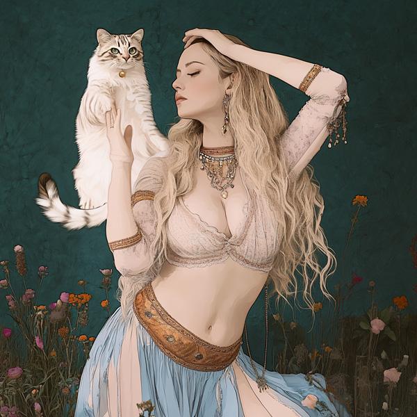 Kindred Soul III Watercolor Purple - Belly Dance Art Download