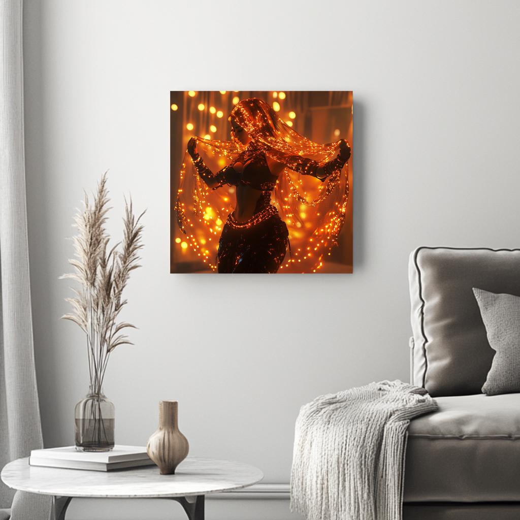 LED Embers I Belly Dance Canvas Art 16 in x 16 in