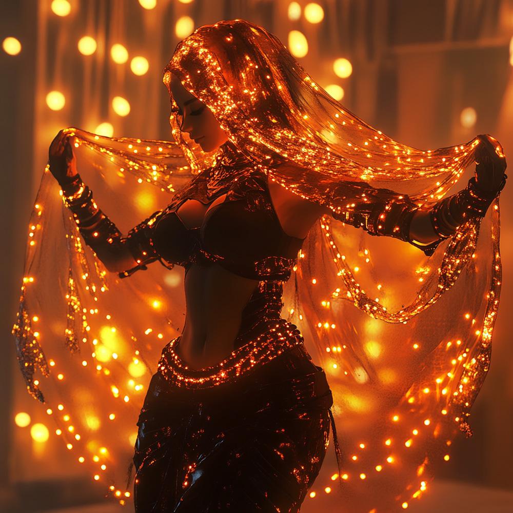 LED Embers I Vintage Red - Belly Dance Art Download