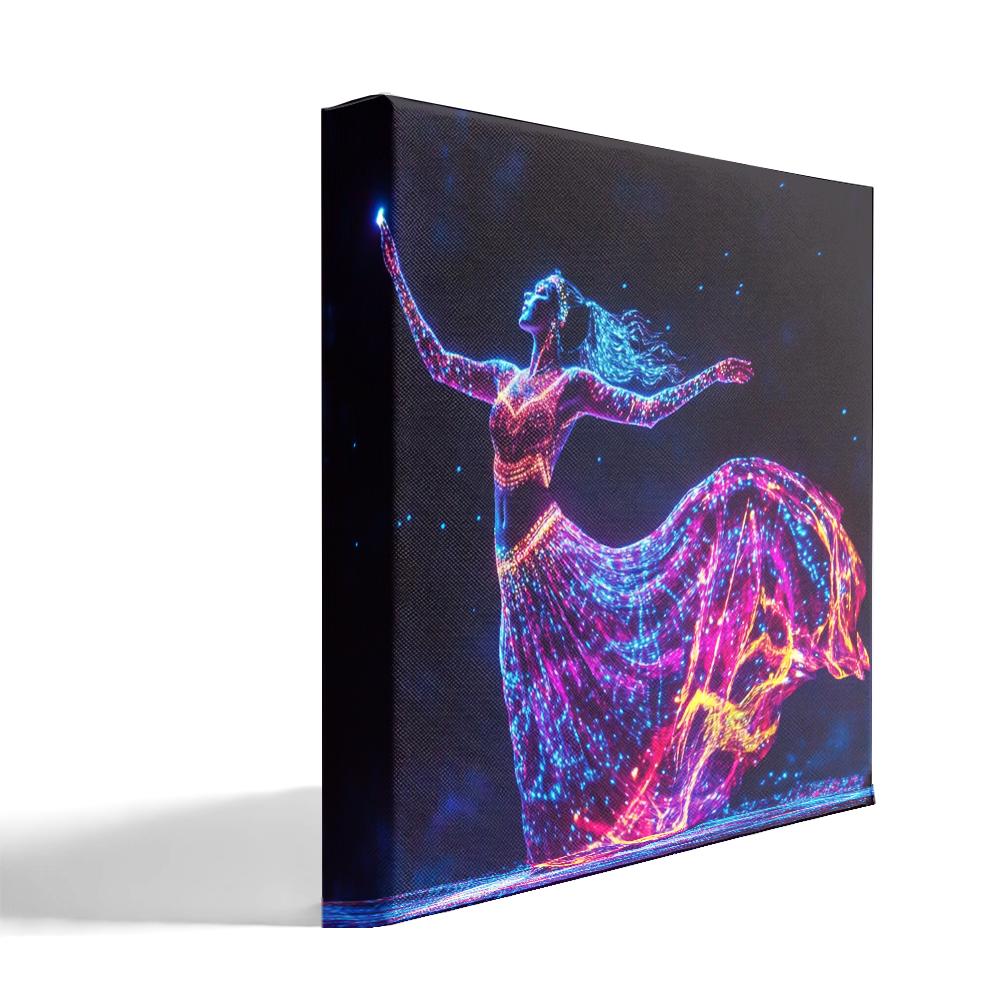 LED Light Outlines I Belly Dance Canvas Art 16 in x 16 in
