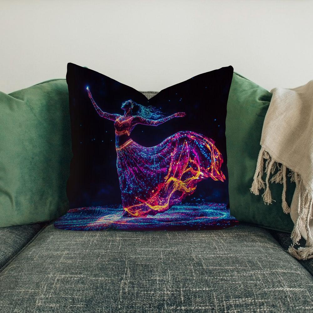 Led Light Outlines I Belly Dance Throw Pillow 18 in x 18 in