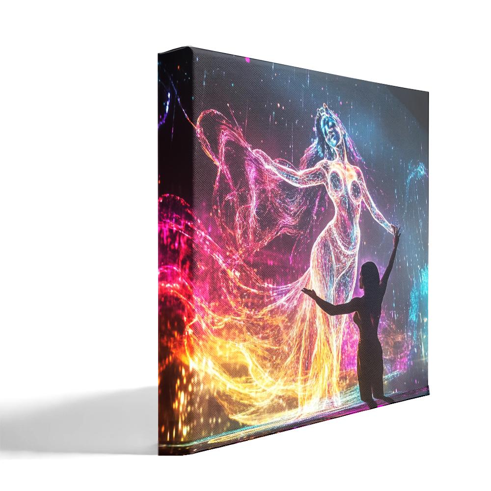 LED Light Outlines II Belly Dance Canvas Art 16 in x 16 in