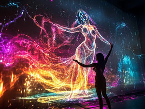 LED Light Outlines II Watercolor Purple - Belly Dance Art Download