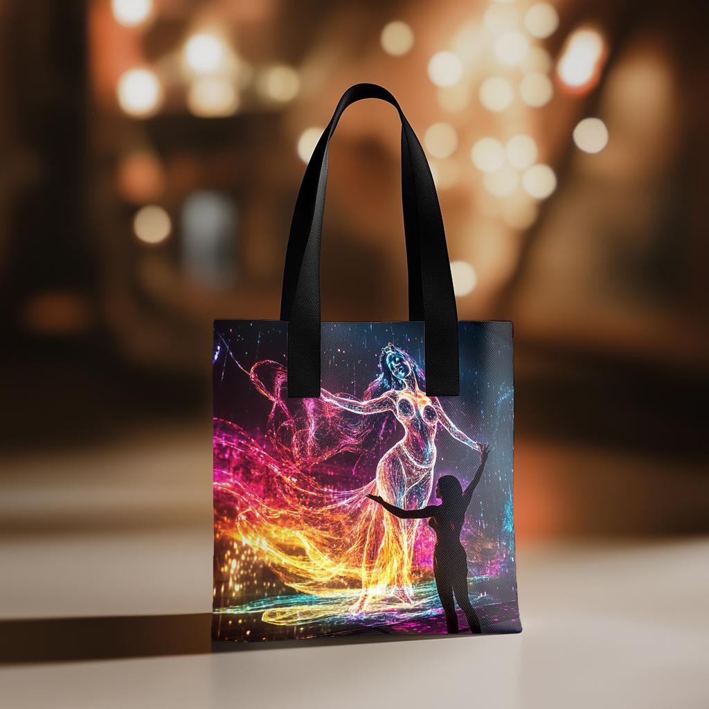 LED Light Outlines II Watercolor Purple - Belly Dance Fashion Tote Bag