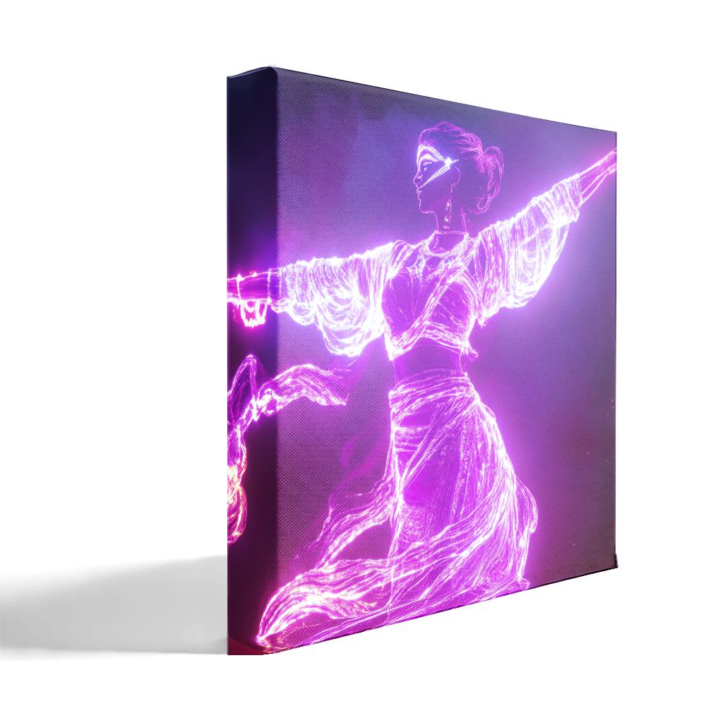 LED Light Outlines III Belly Dance Canvas Art 16 in x 16 in