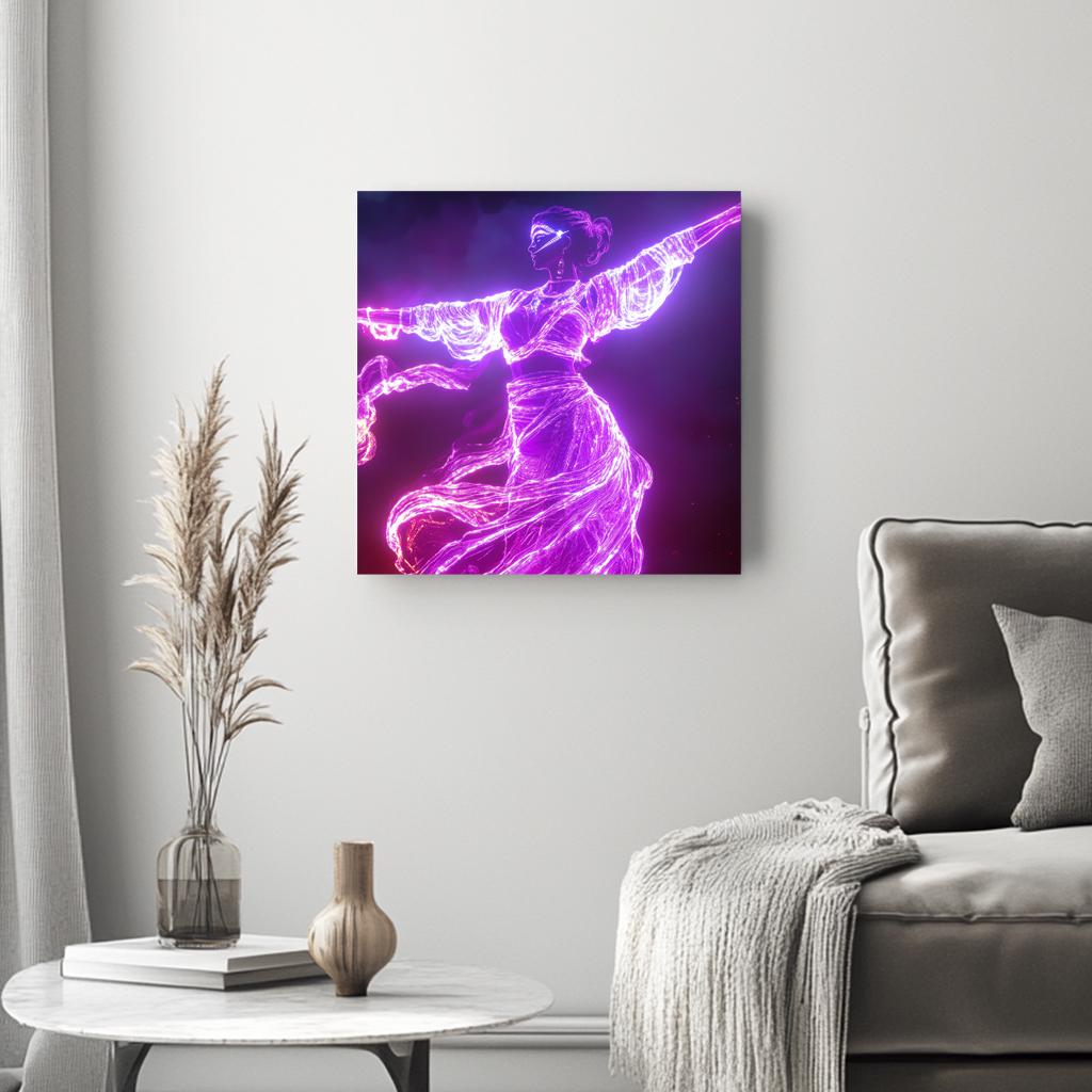 LED Light Outlines III Belly Dance Canvas Art 16 in x 16 in