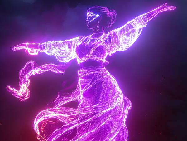 LED Light Outlines III Watercolor Purple - Belly Dance Art Download
