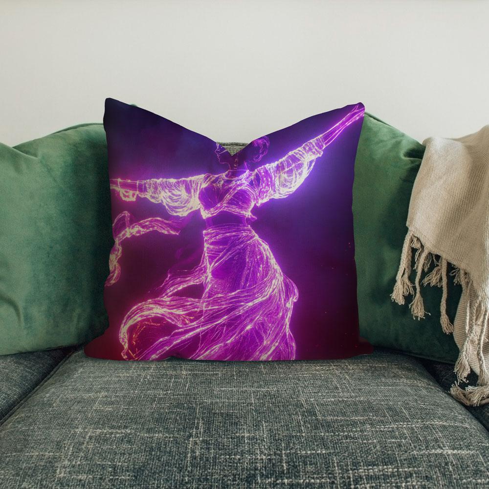 Led Light Outlines Iii Belly Dance Throw Pillow 18 in x 18 in
