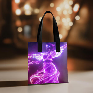 LED Light Outlines III Watercolor Purple - Belly Dance Fashion Tote Bag