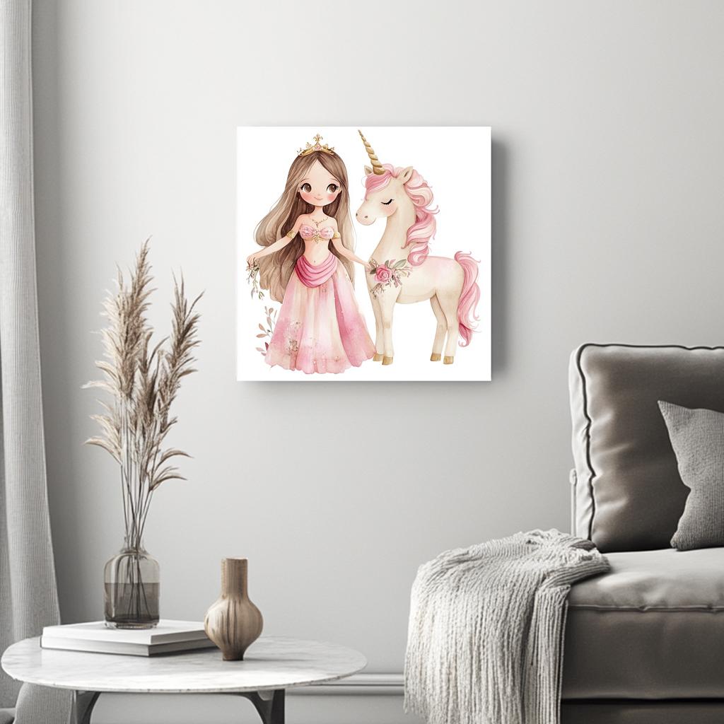 Me and My Unicorn I Belly Dance Canvas Art 16 in x 16 in