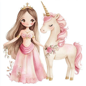 Me and My Unicorn I Watercolor Purple - Belly Dance Art Download