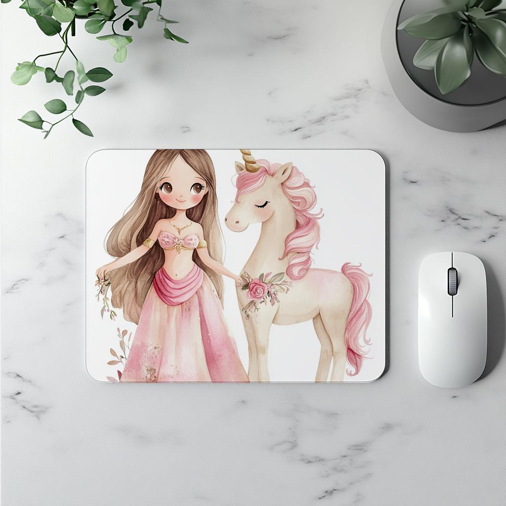Me and My Unicorn I Watercolor Purple - Belly Dance Office Decor | Mouse Pads