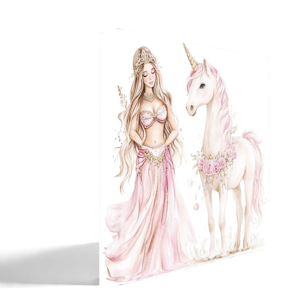 Me and My Unicorn II Belly Dance Canvas Art 16 in x 16 in