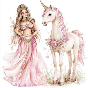 Me and My Unicorn II Watercolor Purple - Belly Dance Art Download