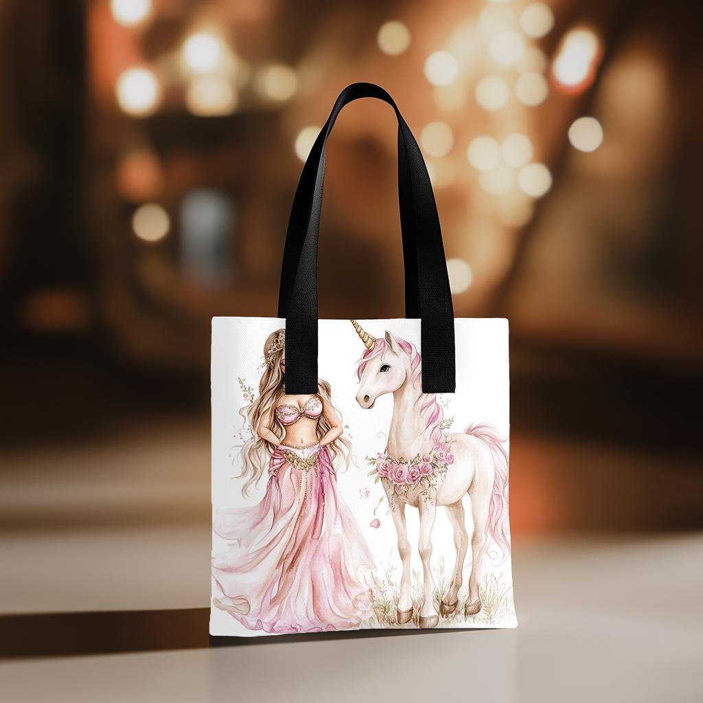 Me and My Unicorn II Watercolor Purple - Belly Dance Fashion Tote Bag