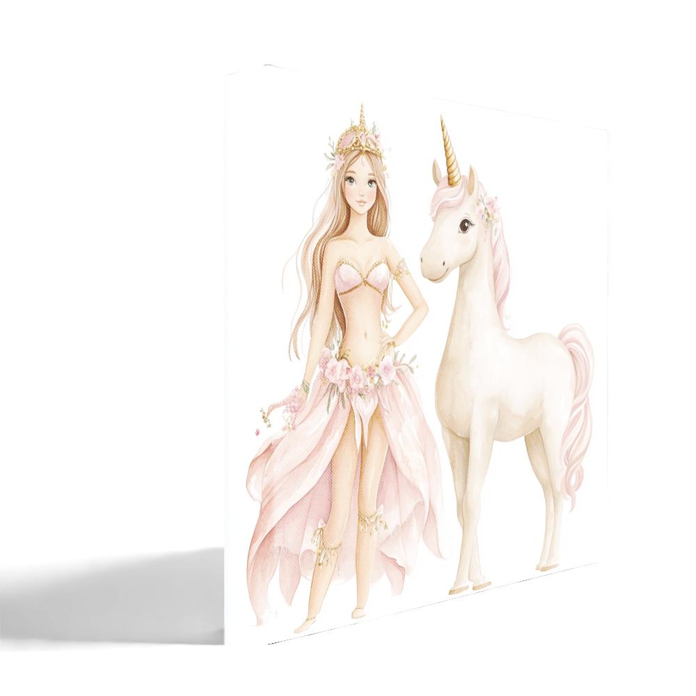Me and My Unicorn III Belly Dance Canvas Art 16 in x 16 in