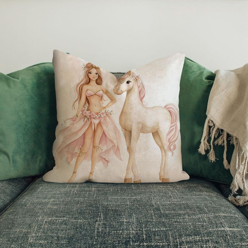 Me And My Unicorn Iii Belly Dance Throw Pillow 18 in x 18 in