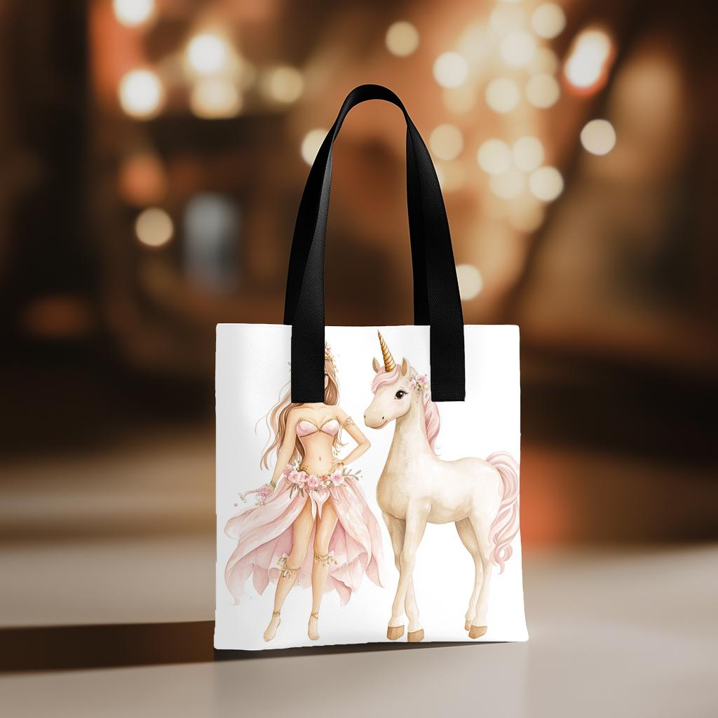 Me and My Unicorn III Watercolor Purple - Belly Dance Fashion Tote Bag