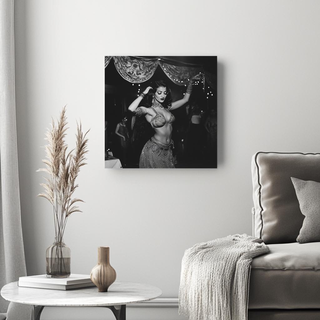Midcentury Glam I Belly Dance Canvas Art 16 in x 16 in