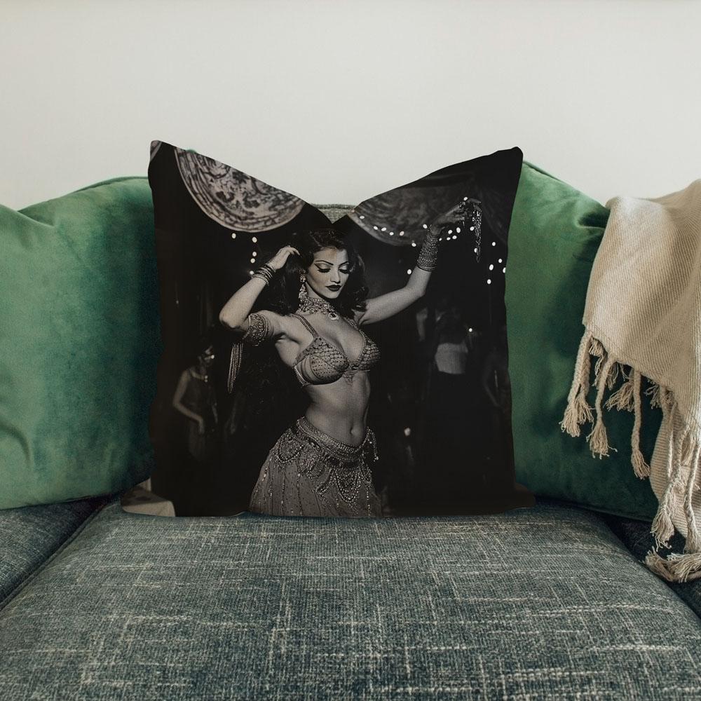 Midcentury Glam I Belly Dance Throw Pillow 18 in x 18 in