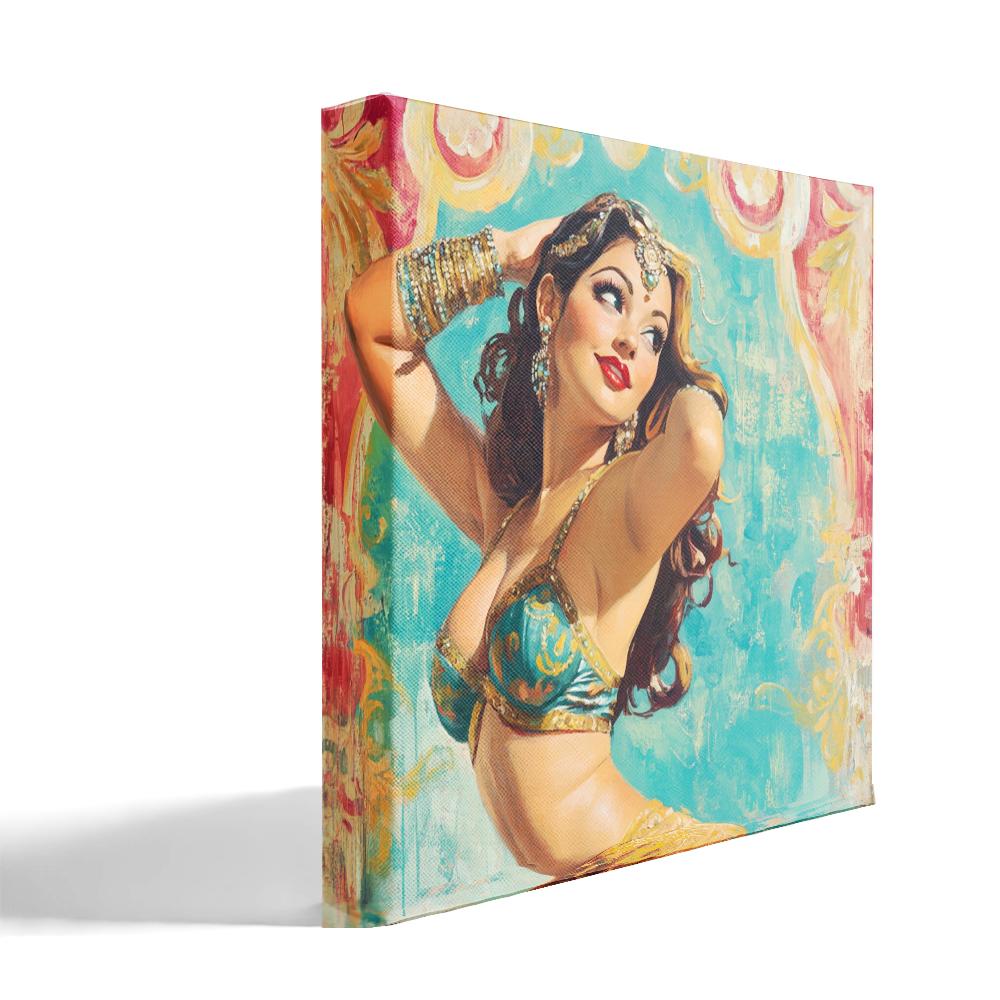 Midcentury Samia I Belly Dance Canvas Art 16 in x 16 in
