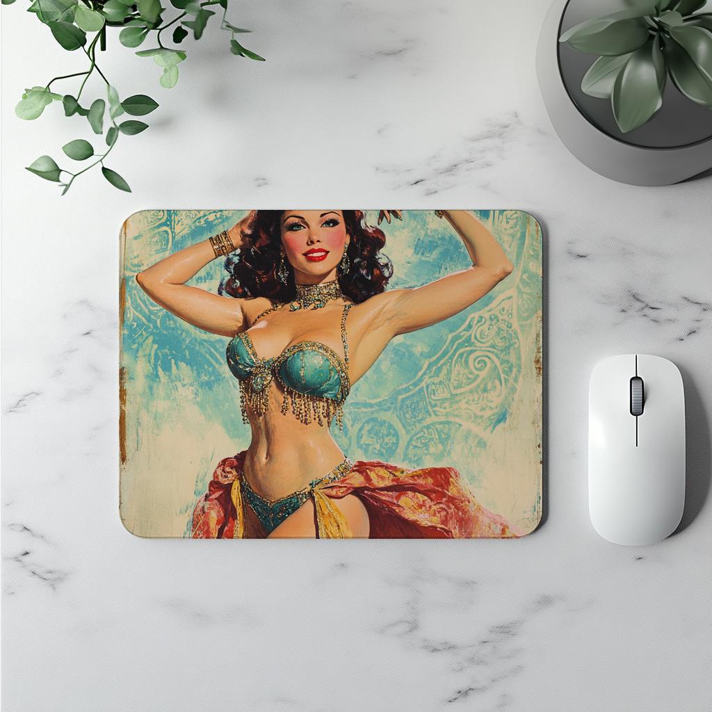 Midcentury Samia II Vintage Red - Belly Dance Office Decor