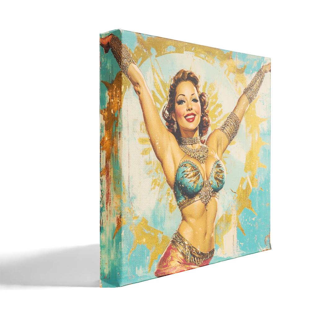 Midcentury Samia III Belly Dance Canvas Art 16 in x 16 in