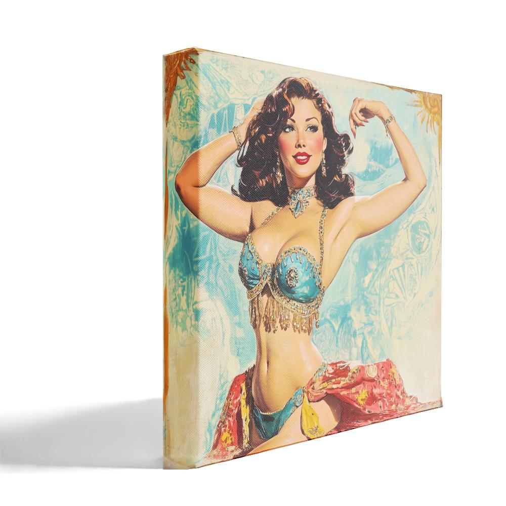 Midcentury Samia IV Belly Dance Canvas Art 16 in x 16 in