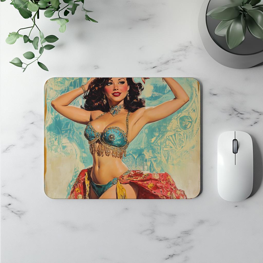 Midcentury Samia IV Vintage Red - Belly Dance Office Decor