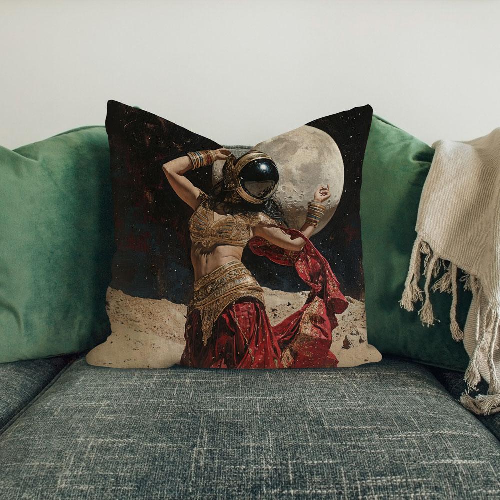 Moon Dance Astronaut I Belly Dance Throw Pillow 18 in x 18 in