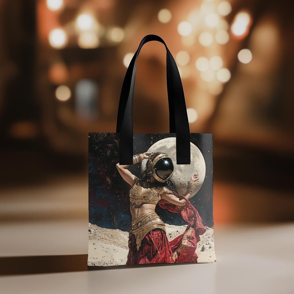 Moon Dance Astronaut I Watercolor Purple - Belly Dance Fashion Tote Bag