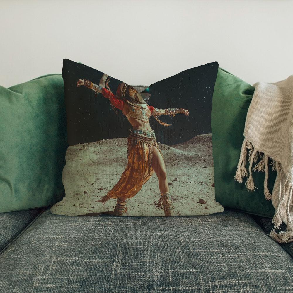 Moon Dance Astronaut Ii Belly Dance Throw Pillow 18 in x 18 in