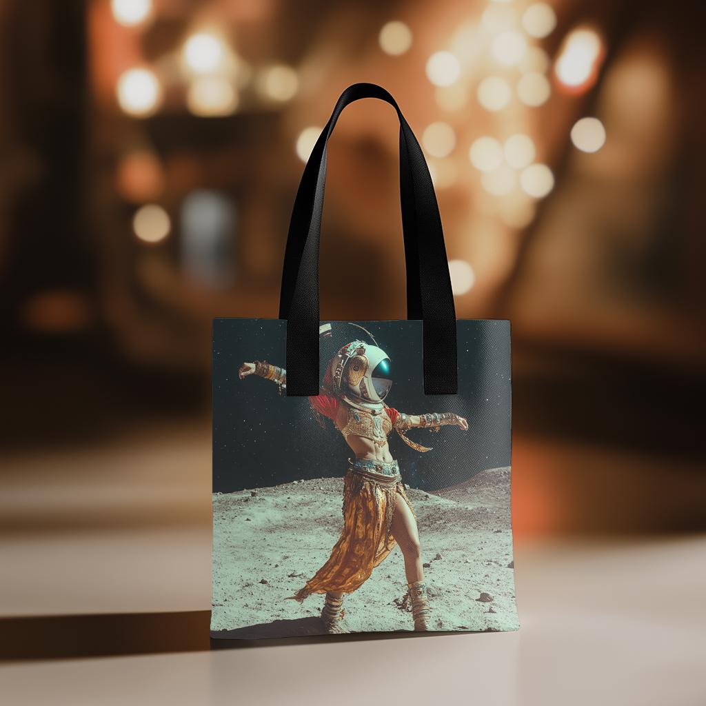 Moon Dance Astronaut II Watercolor Purple - Belly Dance Fashion Tote Bag