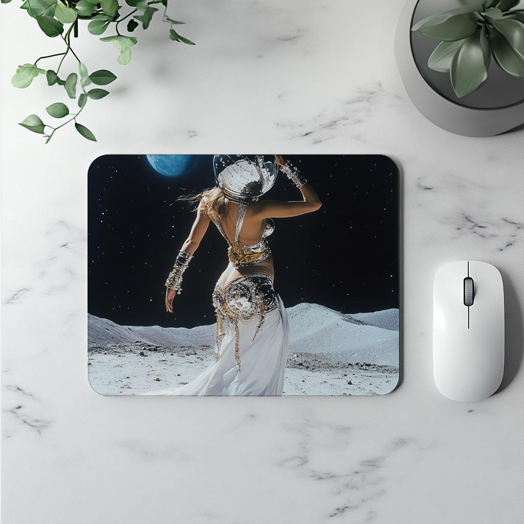 Moon Dance Astronaut III Watercolor Purple - Belly Dance Office Decor | Mouse Pads