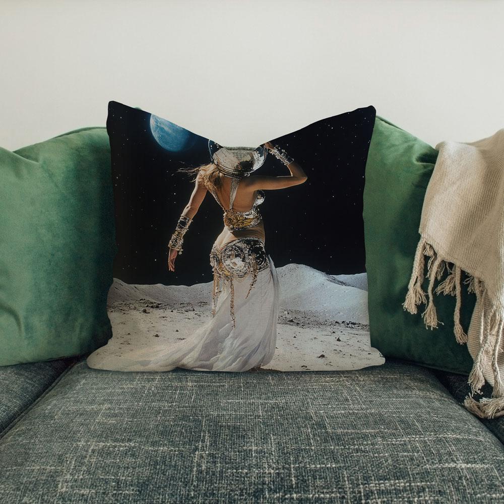 Moon Dance Astronaut Iii Belly Dance Throw Pillow 18 in x 18 in