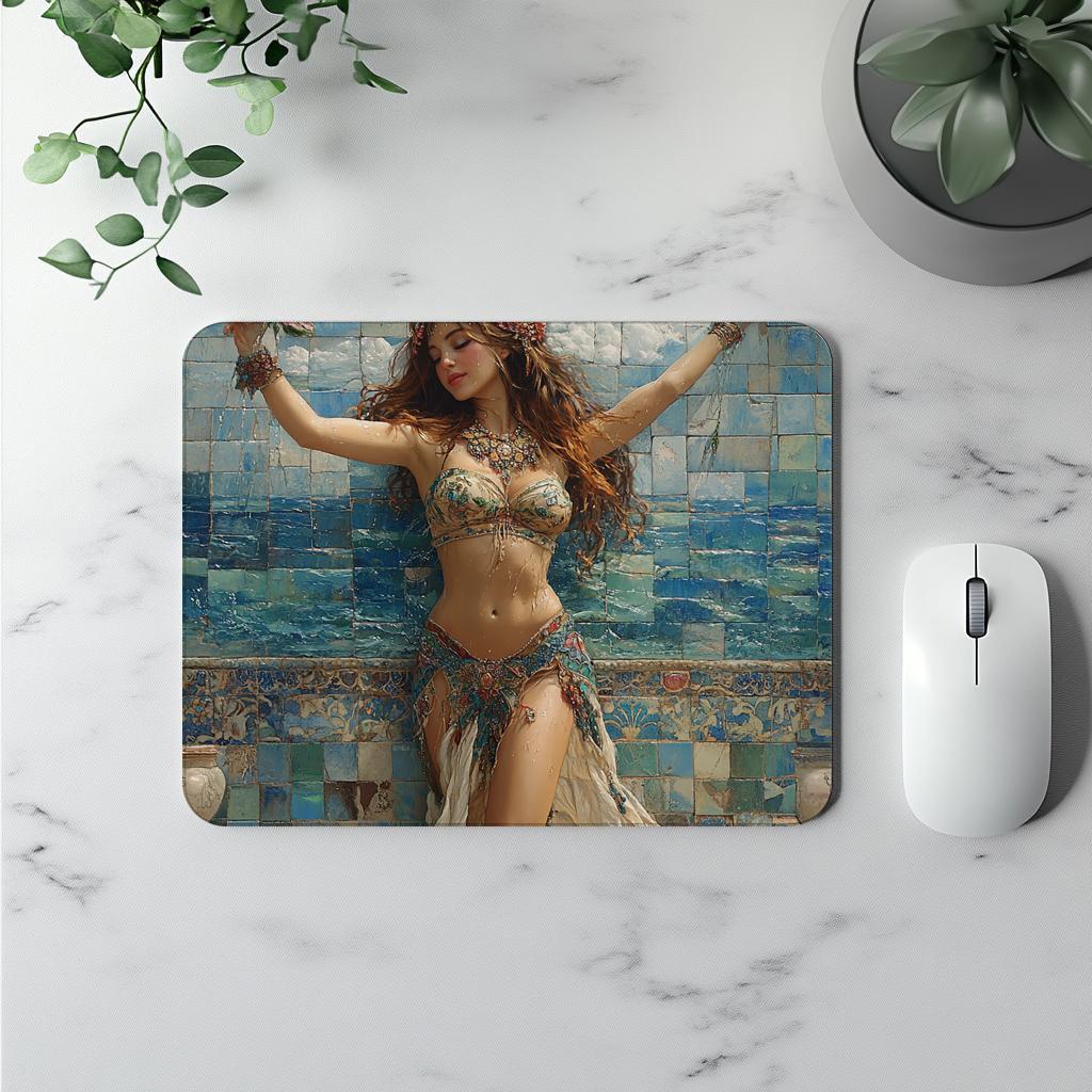 Mosaic Fountain I Watercolor Purple - Belly Dance Office Decor | Mouse Pads