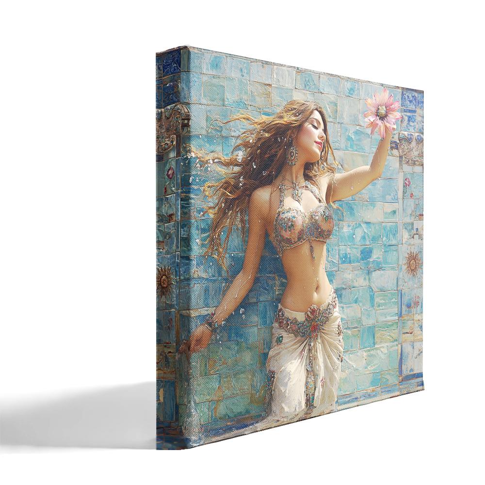 Mosaic Fountain II Belly Dance Canvas Art 16 in x 16 in