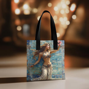 Mosaic Fountain II Watercolor Purple - Belly Dance Fashion Tote Bag
