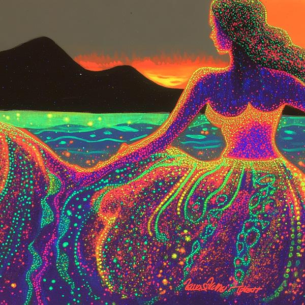 Neon Speckle I Watercolor Purple - Belly Dance Art Download