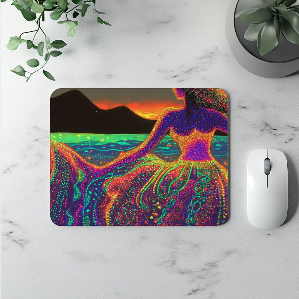 Neon Speckle I Watercolor Purple - Belly Dance Office Decor | Mouse Pads