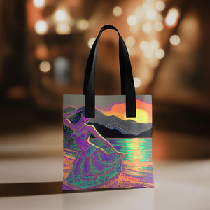 Neon Speckle II Watercolor Purple - Belly Dance Fashion Tote Bag