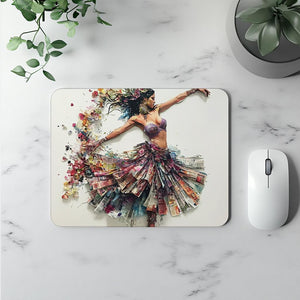 Newspaper Mixed Media I Watercolor Purple - Belly Dance Office Decor | Mouse Pads