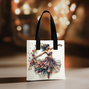 Newspaper Mixed Media I Watercolor Purple - Belly Dance Fashion Tote Bag
