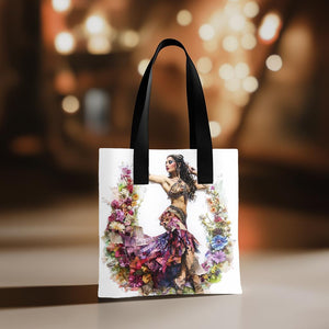 Newspaper Mixed Media III Watercolor Purple - Belly Dance Fashion Tote Bag